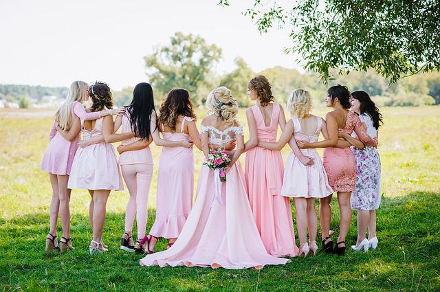 bride and bridesmaids